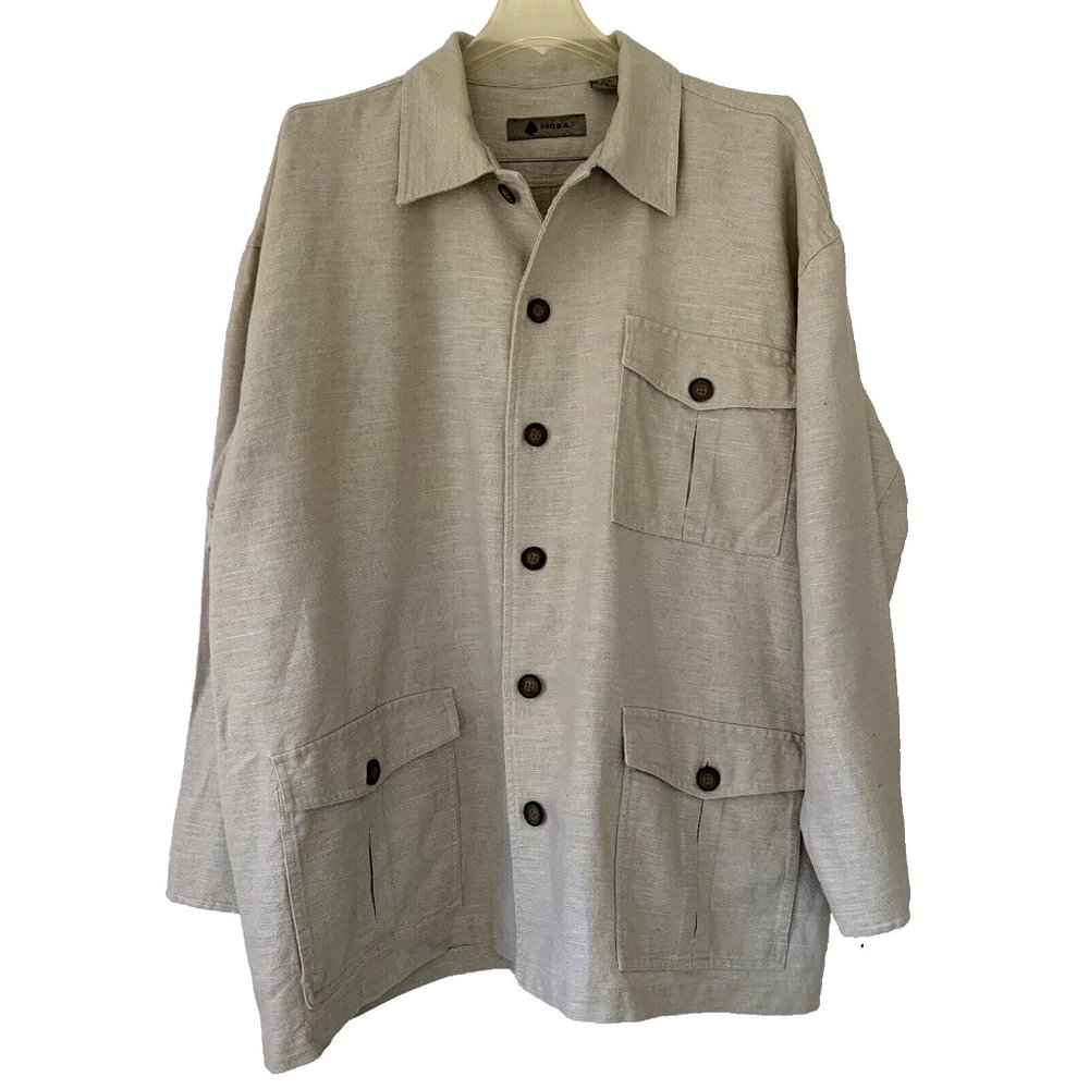 Mosa linen color ramie blend chore jacket oversized size M